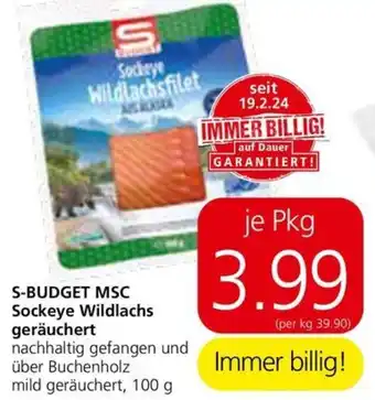 Spar S-BUDGET MSC Sockeye Wildlachs geräuchert Angebot