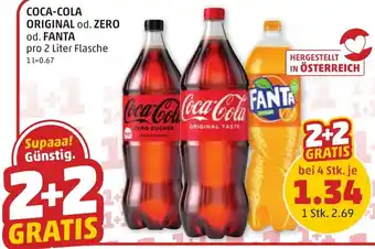 PENNY COCA-COLA ORIGINAL od. ZERO od. FANTA pro 2 Liter Flasche Angebot