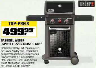OBI GASGRILL WEBER ,,SPIRIT E- 220S CLASSIC GBS Angebot