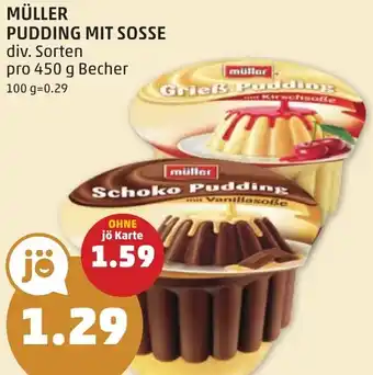 PENNY MÜLLER PUDDING MIT SOSSE 450g Angebot