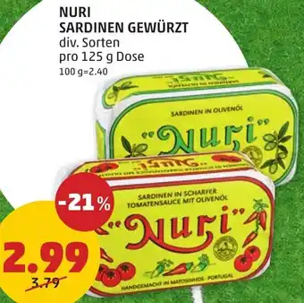 PENNY NURI SARDINEN GEWÜRZT 125g Angebot