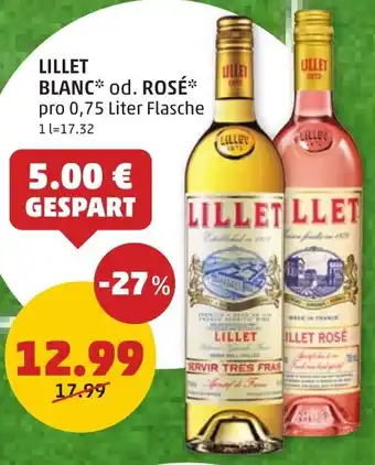 PENNY LILLET BLANC od. ROSÉ 0.75 Liter Angebot