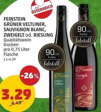 PENNY FEINSTEIN GRÜNER VELTLINER, SAUVIGNON BLANC, ZWEIGELT od. RIESLING Angebot