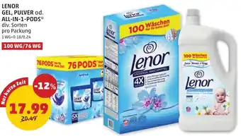 PENNY LENOR GEL, PULVER od. ALL-IN-1-PODS Angebot