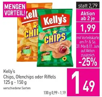 Sutterlüty Kelly's Chips, Ofenchips oder Riffels 125 g - 150 g Angebot