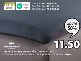 JYSK JERSEY SPANNLEINTUCH FÜR TOPPER JASMIN Angebot