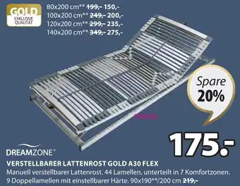 JYSK VERSTELLBARER LATTENROST GOLD A30 FLEX Angebot