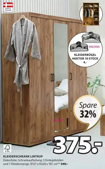 JYSK KLEIDERSCHRANK LINTRUP Angebot