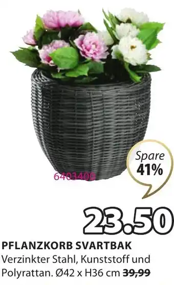 JYSK PFLANZKORB SVARTBAK  Ø42 x H36 cm Angebot