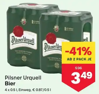 MPreis Pilsner Urquell Bier 4 x 0.5L Angebot