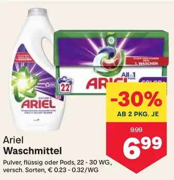 MPreis Ariel Waschmittel Pulver, flüssig oder Pods, 22 - 30 WG Angebot