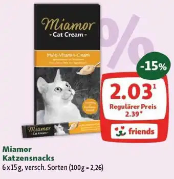 Fressnapf Miamor Katzensnacks 6x15g Angebot