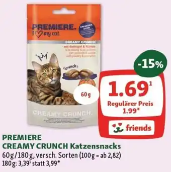Fressnapf PREMIERE CREAMY CRUNCH Katzensnacks 60g Angebot