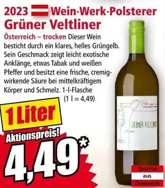 Norma 2023 Wein-Werk-Polsterer Grüner Veltliner 1L Angebot