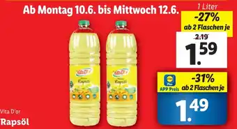 Lidl Rapsöl 1 Liter Angebot