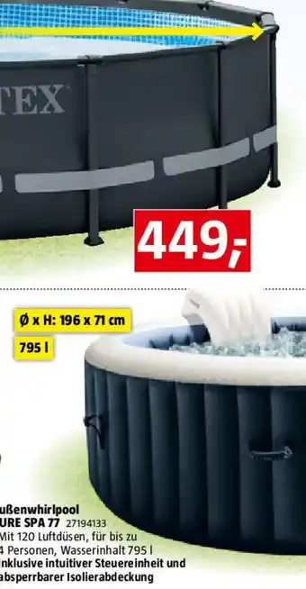Bauhaus Intex Pure Spa Mobil-Whirlpool 77 Bubble Massage Angebot