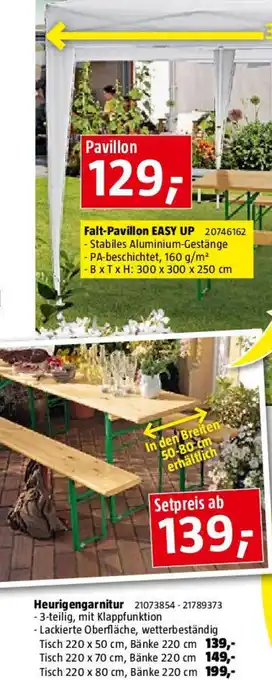 Bauhaus Bierzeltgarnitur Angebot