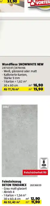 Bauhaus Feinsteinzeugfliese Beton Tendance Angebot