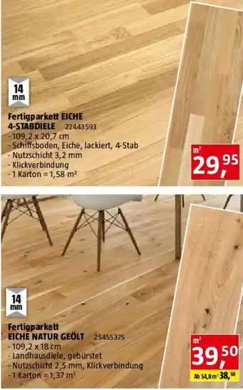 Bauhaus Fertigparkett Eiche natur geölt Angebot