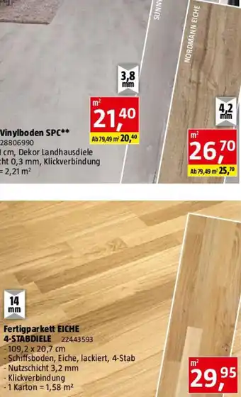 Bauhaus Fertigparkett Eiche lackiert Angebot