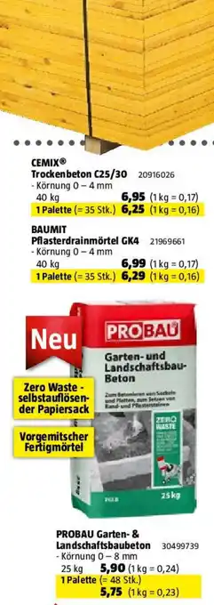 Bauhaus Probau Garten- & Landschaftsbaubeton Angebot