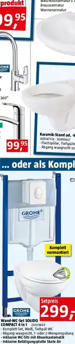 Bauhaus Grohe Wand-WC-Set Solido Compact Set 4 in 1 Angebot