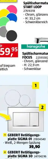 Bauhaus Geberit Betätigungsplatte Sigma 30 Angebot