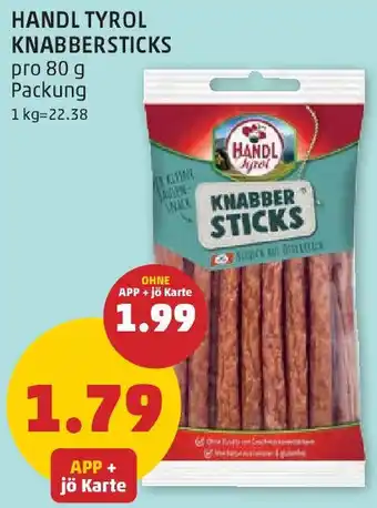 PENNY HANDL TYROL KNABBERSTICKS 80g Angebot