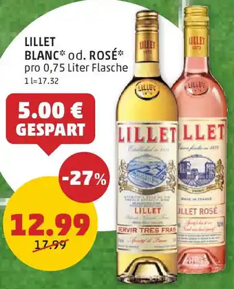 PENNY LILLET BLANC od. ROSÉ 0.75 Liter Angebot