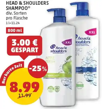 PENNY HEAD & SHOULDERS SHAMPOO 800ml Angebot