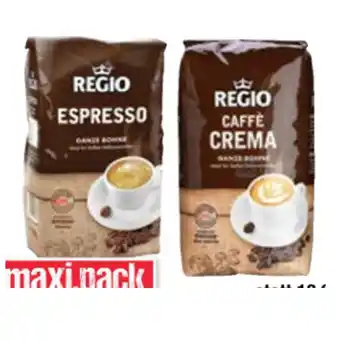 Maximarkt Regio Espresso oder Caffe Crema Maximarkt 1 Kilogramm 1 Packung Angebot