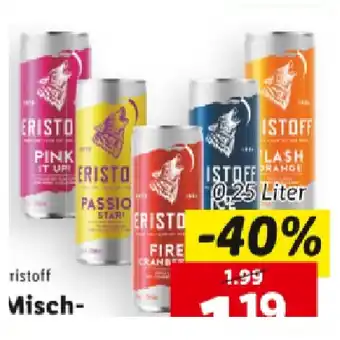 Lidl Eristoff Mischgetränk versch. Sorten Lidl 0.25 Liter 1 Dose Angebot