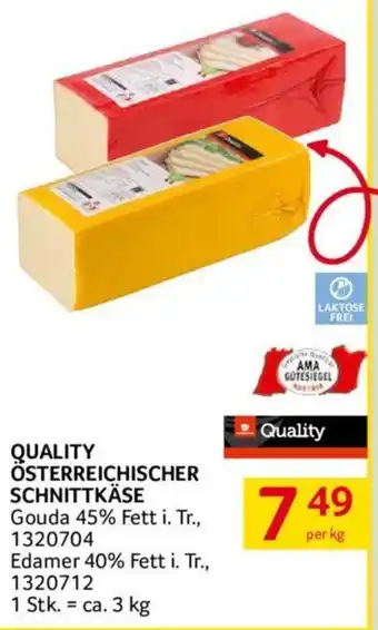 Transgourmet QUALITY ÖSTERREICHISCHER SCHNITTKÄSE 3kg Angebot