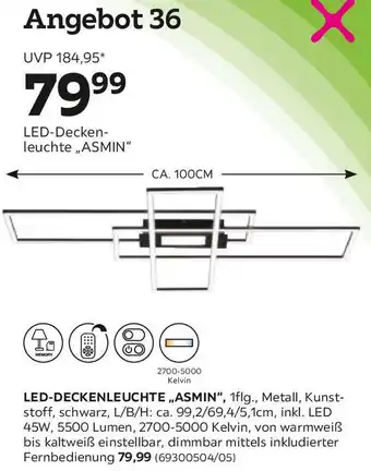 Mömax LED-DECKENLEUCHTE „ASMIN Angebot