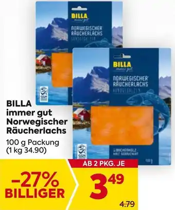 Billa BILLA immer gut Norwegischer Räucherlachs 100 g Angebot