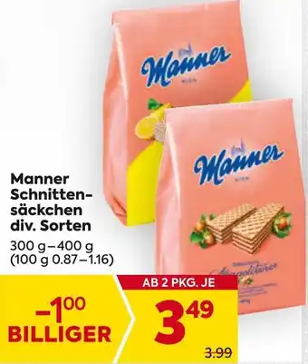 Billa Manner Schnitten- säckchen 300g-400g Angebot