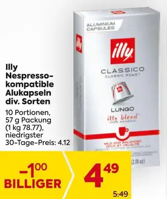 Billa Illy Nespresso- kompatible Alukapseln 57g Angebot