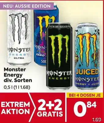 Billa Monster Energy 0,5L Angebot