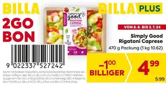 Billa Simply Good Rigatoni Caprese 470 g Angebot