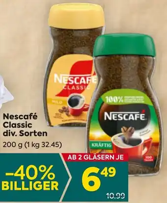 Billa Nescafé Classic 200g Angebot
