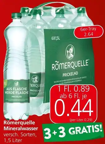Spar Römerquelle Mineralwasser, 1,5 Liter Angebot