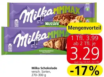Spar Milka Schokolade 270-300 g Angebot