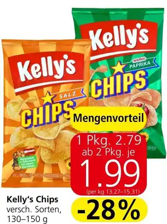 Spar Kelly's Chips , 130-150 g Angebot