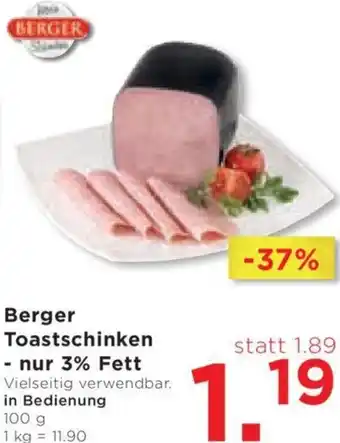 Unimarkt Berger Toastschinken - nur 3% Fett 100g Angebot