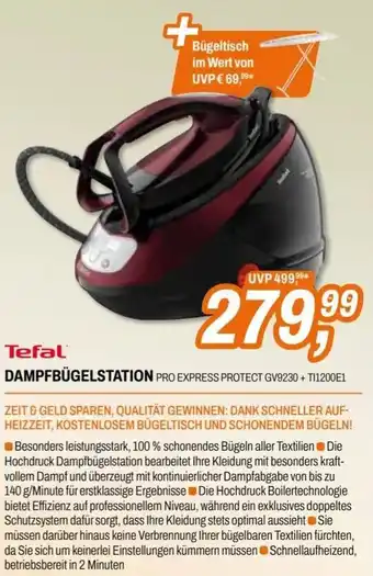 Expert Tefal DAMPFBÜGELSTATION Angebot
