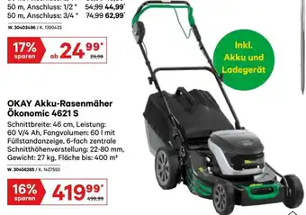 Lagerhaus OKAY Akku-Rasenmäher Ökonomic 4621 S Angebot