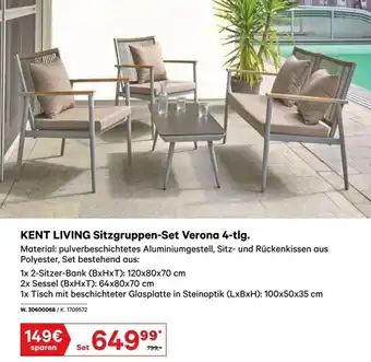 Lagerhaus KENT LIVING Sitzgruppen-Set Verona 4-tlg Angebot