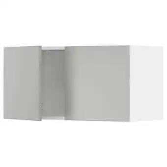 IKEA Metod Wandschrank mit 2 Türen, weiß/havstorp hellgrau, 80x40 cm Angebot