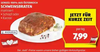 Hofer GENUSS 100% AUS ÖSTERREICH SCHWEINSBRATEN Angebot