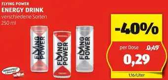 Hofer FLYING POWER ENERGY DRINK 250 ml Angebot